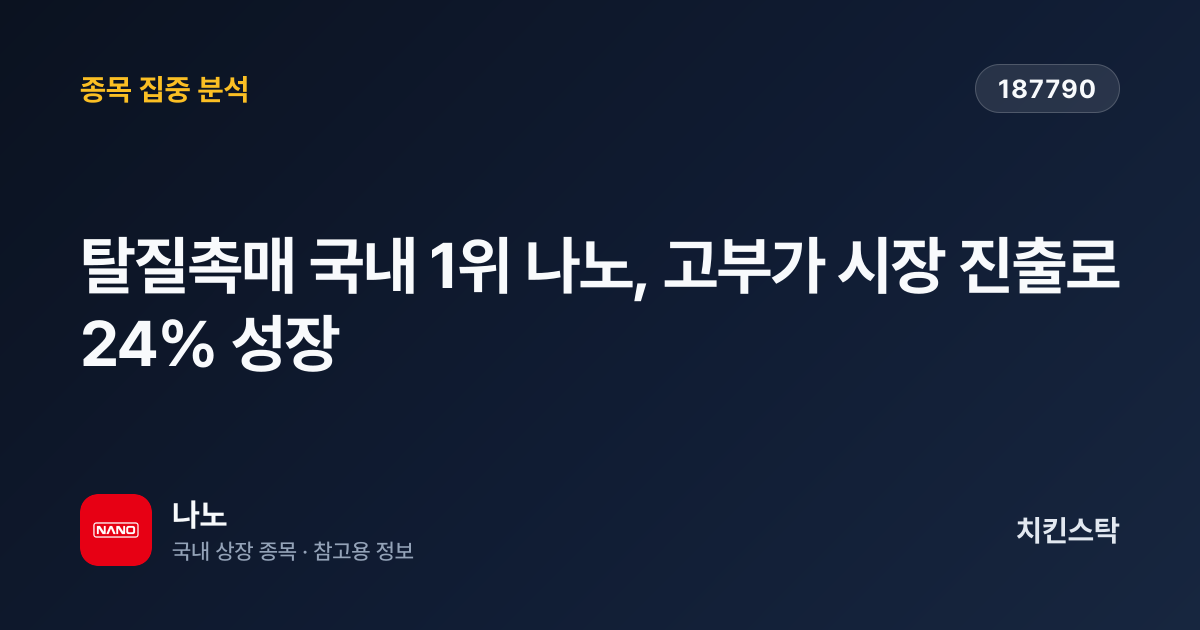 [기업IR자료분석] 탈질촉매 국내 1위 나노, 고부가 시장 진출로 24% 성장