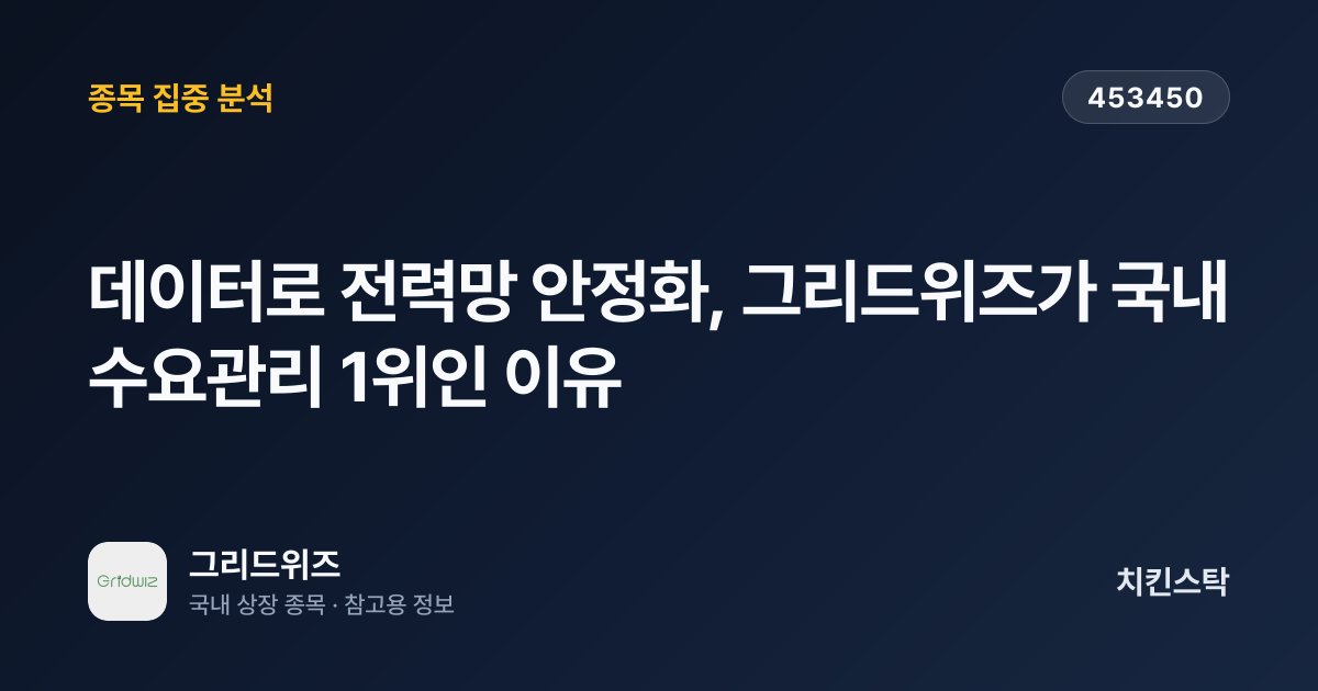 [기업IR자료분석] 데이터로 전력망 안정화, 그리드위즈가 국내 수요관리 1위인 이유